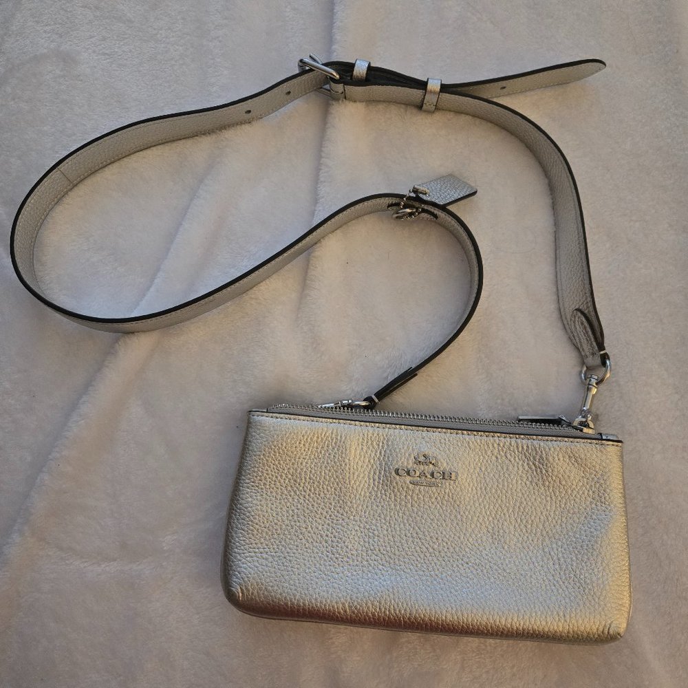 Coach Silver Clutch Crossbody